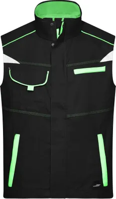 Produktbild von Workwear Vest - COLOR - black/lime-green, Gr. L