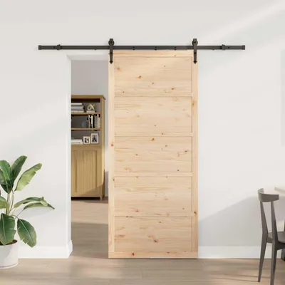 Produktbild von Schiebetür Natur 80 x 208 cm Massives Kiefernholz - Zimmertüren  DE674