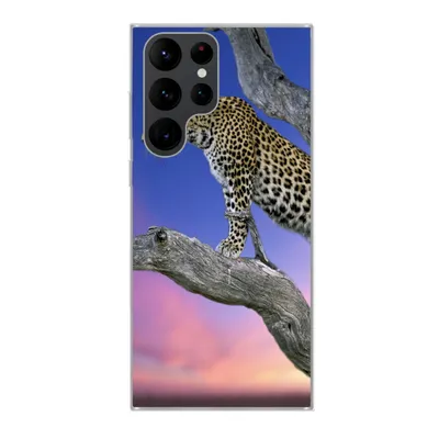 Produktbild von MuchoWow® Handyhülle Schutzhülle Hülle für Samsung Galaxy S22 Ultra Leopard - Baum - Zweig Silikon Softcase Handy Hülle - Abbildung