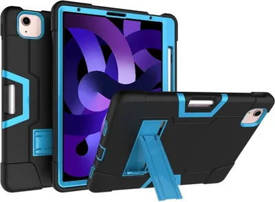 Image de Housse blindée pour iPad Pro 5/4/3 12.9" avec support et porte-stylet Bleu