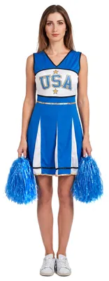 Immagine prodotto di Costume da donna cheerleader USA blu-bianco-nero - L