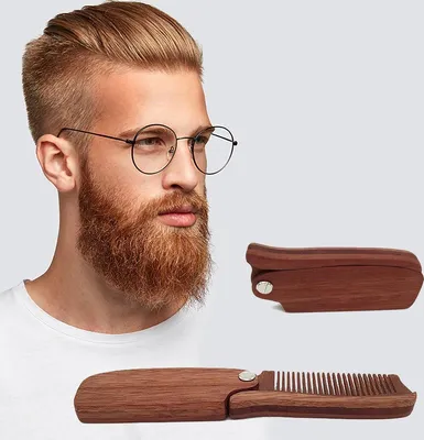 Produktbild von Kamm - Holzkamm - Bartkamm - Zusammenklappbarer Kamm - Haarbürste - Klappkamm - Taschenkamm