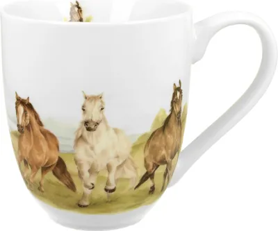 Produktbild von DUO ANIMALS XXL Becher 1000 ml PFERDE (Horses at Gallop) New Bone China Porzellan