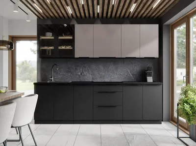 Produktbild von Küchenmöbel-Set "B" Kochzeile Arona/Siena 260cm mit Arbeitsplatte