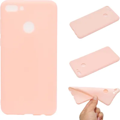 Produktbild von für HUAWEI Y9 2018 Schöne Candy Farbe Matte TPU Anti-Kratz rutschfeste Schutzhülle Rücken Case Hellrosa
