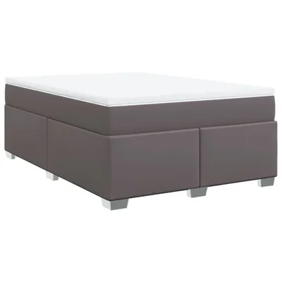 Productafbeelding van vidaXL Boxspringbed met matras, grijs, 140x200 cm, kunstleer