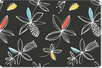 Produktbild von MuchoWow® Schreibtischunterlage Blumen - Linienkunst - Muster 60x40 cm - XXL Mauspad - Großes Mauspad