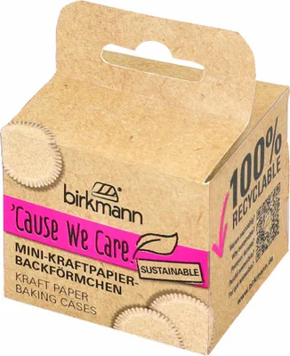 Obrázok produktu pre Birkmann Cause We Care mini papierové košíčky Kraft, 50 kusov, košíčky na pečenie muffinov, papierové košíčky na pečenie, papier, Ø 4,5 cm, 889583