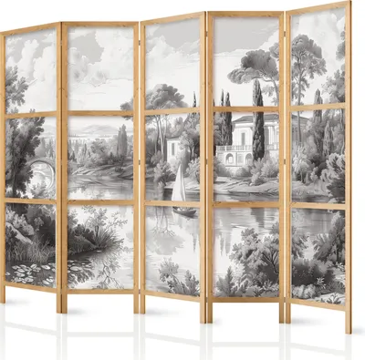 Immagine prodotto di Paravento giapponese 225x172 cm 5 pezzi grigio