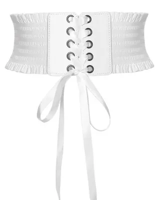 Image de Ceinture large pour filles, idéale pour décorer des robes, avec une partie élastique et un design de corset
