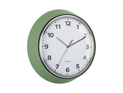 Produktbild von Karlsson - Wanduhr Modern Retro - Dschungelgrün - Ø34cm