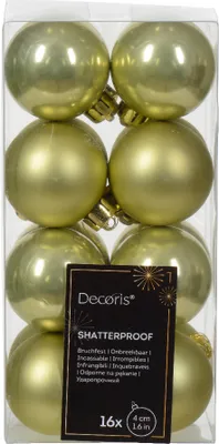 Produktbild von Weihnachtskugeln Kunststoff 4cm 16 Stück - Pistaziengrün