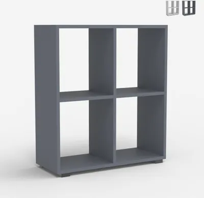 Produktbild von Bücherregal niedrig weiß grau modern für Büro Kinderzimmer Arkus - Grau