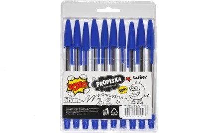 Produktbild von Einweg-Kugelschreiber, 10er-Set (blaue Mine)