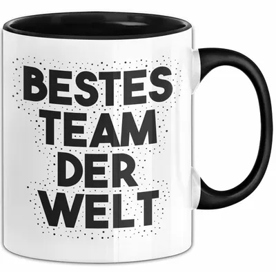 Produktbild von Bestes Team der Welt Tasse mit Spruch Geschenk Kollegin (Schwarz)