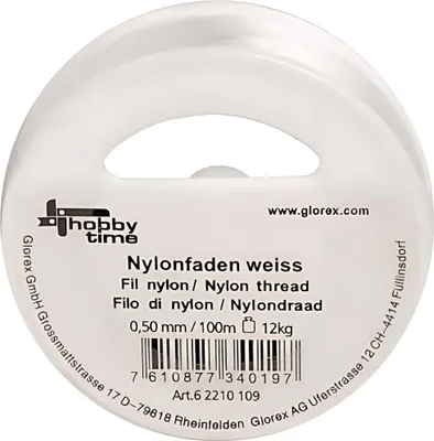 Produktbild von GLOREX Nylonfaden weiss 0,50mm 100m