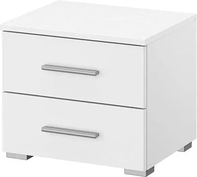 Productafbeelding van Nachtkastje met 2 lades - Wit - Breedte x Hoogte x Diepte: 40x36x40 cm