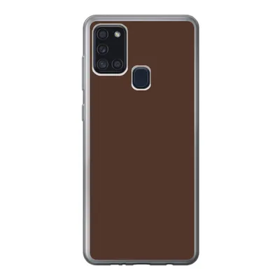 Produktbild von MuchoWow® Handyhülle Schutzhülle Hülle für Samsung Galaxy A21s Braun - Dunkel - Farben Silikon Softcase Handy Hülle - Hartschale