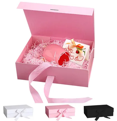 Produktbild von Magnetische Geschenkbox mit Deckel - 21 x 17 x 7 cm - Rosa