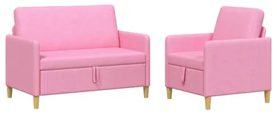 Produktbild von vidaXL Sofa Set mit Stauraum 2 stk. Rosa Polyester