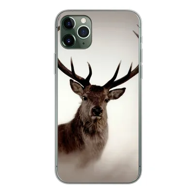 Produktbild von MuchoWow® Handyhülle Schutzhülle Hülle für iPhone 11 Pro Max Porträt - Hirsch - Geweih Silikon Softcase Handy Hülle - Schutz