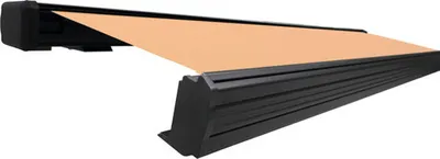 Produktbild von SOLUNA Kassettenmarkise Exquisit 4x3,5 Stoff Dessin 0034 Gestell DB703 dunkelgrau Antrieb links inkl. Motor und Wandscha