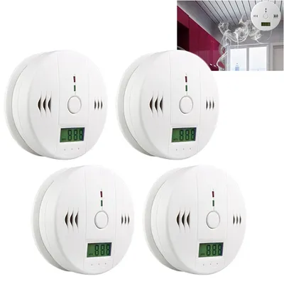 Image de Détecteur de CO 4 pièces Détecteur d'incendie Monoxyde de carbone installation simple Détecteur d'incendie CO Monoxyde de carbone Détecteur de CO