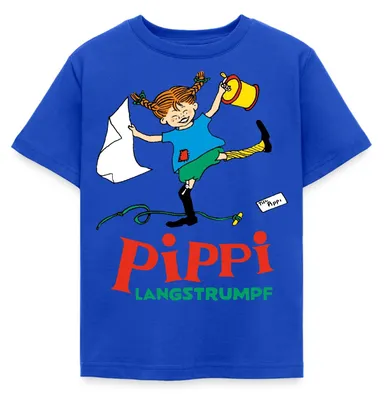 Produktbild von Spreadshirt Pippi Langstrumpf Pippi Hat Spaß Kinder T-Shirt, 98/104 (3-4 Jahre), Royalblau