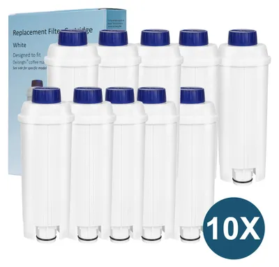 Immagine prodotto di Filtri per l'acqua per DeLonghi DLSC002, cartucce filtranti per macchine da caffè ECAM, ETAM, EC680, EC800, confezione da 10