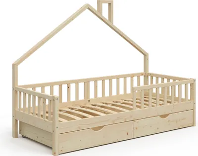 Produktbild von Vitalispa Hausbett Noemi, 90x200 cm mit 2 Schubladen, Naturholz