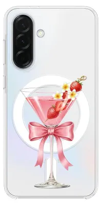 Produktbild von Hartschalenhülle für das Samsung Galaxy A36, kompatibel mit MagSafe, transparent, Erdbeercocktail