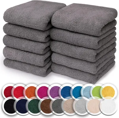 Produktbild von Frottier Seiftücher 10er Pack 30x30cm, 100% Baumwolle, Anthrazit grau