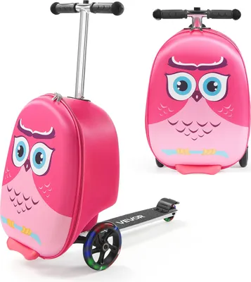 Obrázok produktu pre VEVOR Kufrík Scooter, objem 20 l, cestovný kufrík s bleskovýmiPolyuretánkolieskami, protišmyková rukoväť TPR, max. nosnosť 50 kg, detský kufrík do ruky, pre deti od 5 rokov, ružový