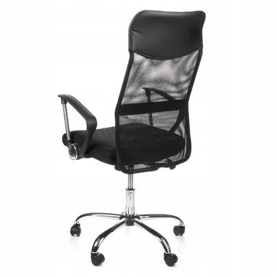 Immagine prodotto di Sedia da ufficio SŁAWEK, poltrona da ufficio ergonomica girevole, struttura in acciaio rinforzato, seduta regolabile in altezza, rivestimento nero, per ufficio e home office