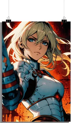 Produktbild von Fantasie Poster - Mädchen Poster - Kriegerin Poster - Anime Poster - 51x71cm - Perfekt zum Einrahmen