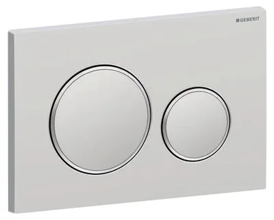 Produktbild von Geberit Sigma20 Betätigungsplatte, rund, 2-Mengen-Spülung chrom matt, Etc / chrom glänzend