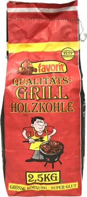 Produktbild von Favorit Grill Holzkohle Große Körnung für super Glut 1er Pack (1x2,5kg)