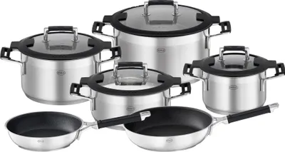 Produktbild von RÖSLE Topfset 6 tlg. Silence Pro Edelstahl Topfset, Kochtopf Set Induktion