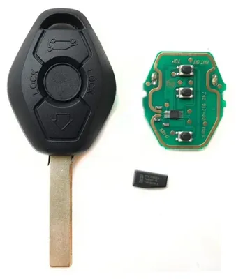 Immagine prodotto di Chiave Auto Completa Techstar® per BMW Serie 3/5/7, 1998/2005, 3 Pulsanti, Chip Trasmettitore 434MHZ, HU92, Nero