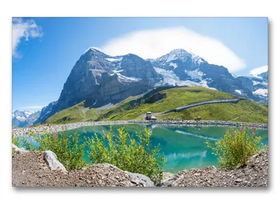 Produktbild von Premium Textil-Leinwand 90x60cm quer Fallbodensee Kleine Scheidegg | Wandbild, HD-Bild auf Keilrahmen, Fertigbild auf hochwertigem Vlies, Leinwanddruck von SusaZoom