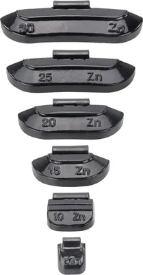 Produktbild von HASKYY 150 tlg. Set Schwarze Schlaggewichte Stahlfelgen 5-30g  je 25 St.
