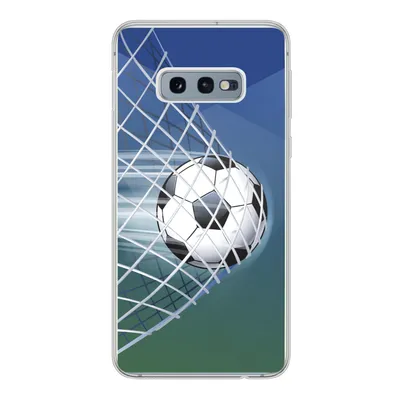 Produktbild von MuchoWow® Handyhülle Schutzhülle Hülle für Samsung Galaxy S10e Eine Illustration eines Fußballs im Netz - Jungen - Mädchen - Kinder Silikon Softcase Handy Hülle - Handy
