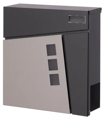 Imagen del producto de Elzusha - Buzón moderno con compartimento para periódicos y mirilla, color antracita