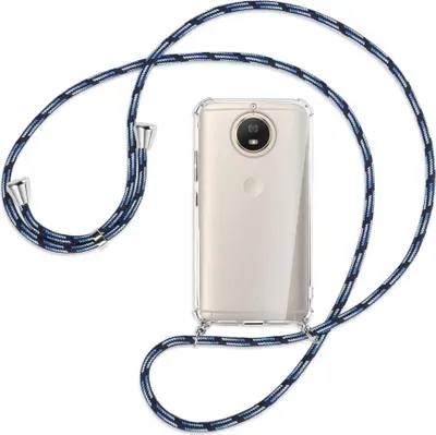 Produktbild von Handykette Backcover-Schutzhülle mit Band (Metall silberfarben) für Motorola Moto G5S - Blautöne