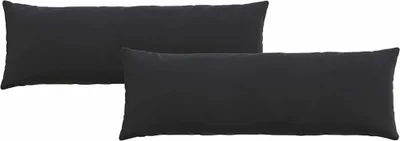 Image de vidaXL Coussins de canapé, lot de 2, noir, 120 x 40 cm, velours côtelé