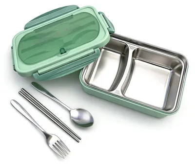 Produktbild von Omgoods - Lunchbox mit 2 Fächern - Auslaufsichere Bento-Box für Erwachsene