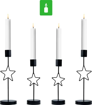 Produktbild von 4er Set Retro Weihnachtsdeko Kerzenständer Kerzenhalter Toria