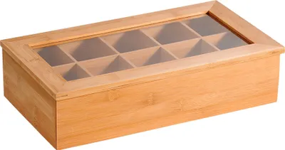 Produktbild von Kesper Teedose/Teekiste - 10 Facher - 20 x 36 x 9 cm - Bambus