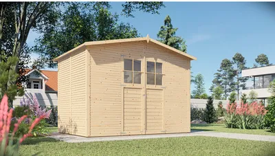 Produktbild von Gartenhaus Bertilo Fineline Rhombusprofil 322 x 209 cm natur