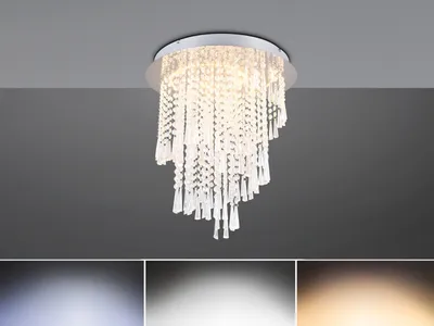 Obrázok produktu pre Reality Pomp LED stropné svetlo 30W ⌀45cm stmievateľné chróm CCT nastaviteľná farba svetla nočné svetlo